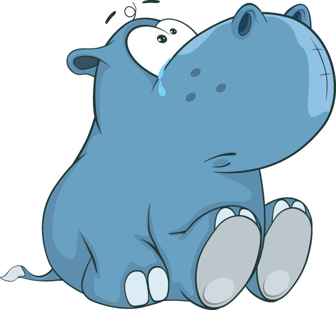 Keith the hippo is sad